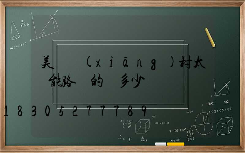 美麗鄉(xiāng)村太陽能路燈的燈多少錢