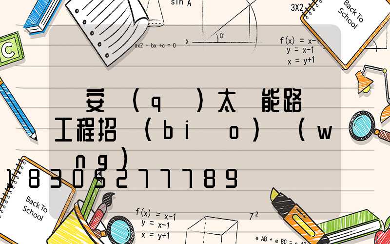 臨安區(qū)太陽能路燈工程招標(biāo)網(wǎng)