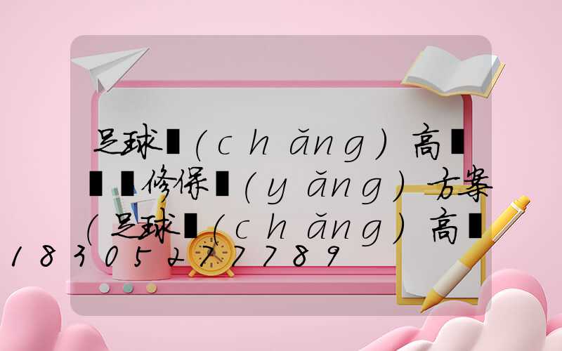 足球場(chǎng)高桿燈維修保養(yǎng)方案(足球場(chǎng)高桿燈維修保養(yǎng)方案怎么寫)
