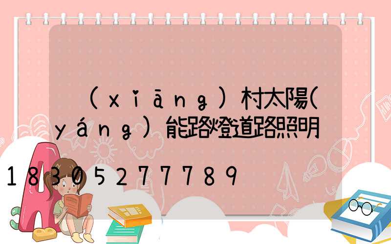 鄉(xiāng)村太陽(yáng)能路燈道路照明