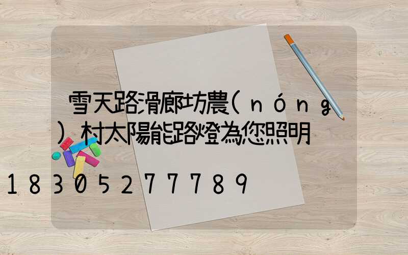 雪天路滑廊坊農(nóng)村太陽能路燈為您照明