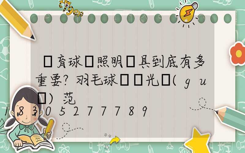 體育球場照明燈具到底有多重要？羽毛球場燈光規(guī)范