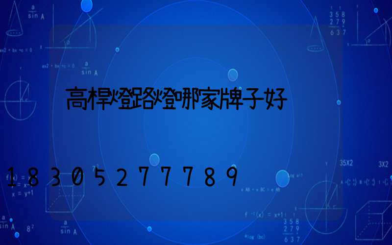 高桿燈路燈哪家牌子好