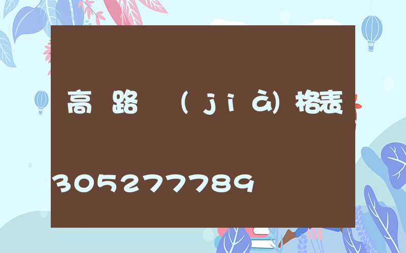 高桿路燈價(jià)格表