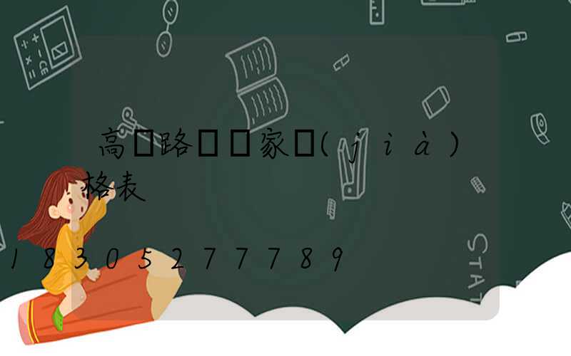 高桿路燈廠家價(jià)格表